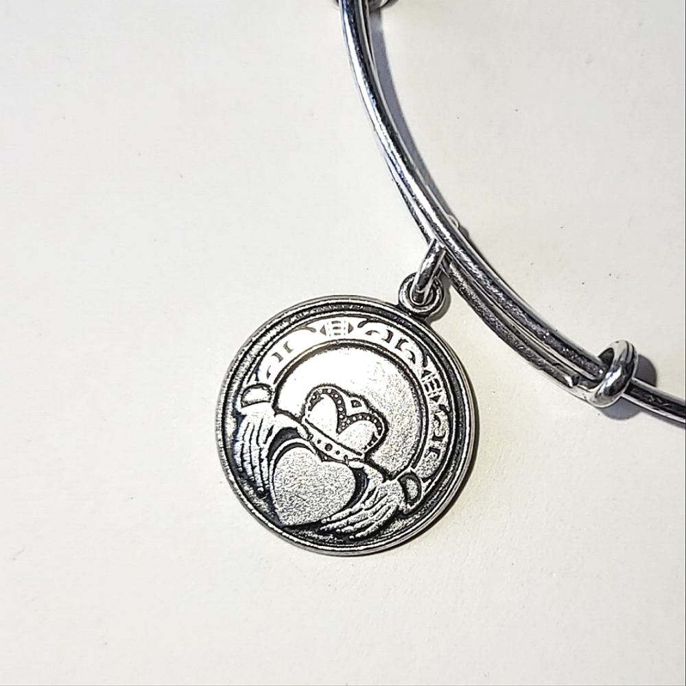 ALEX AND ANI CLADDAGH CHARM BANGLE BRACELET